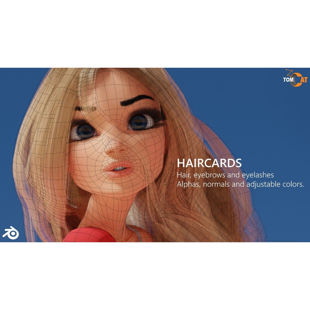 California Girl 3D Model – Rigged Character for Blender & Vtubing - View 7
