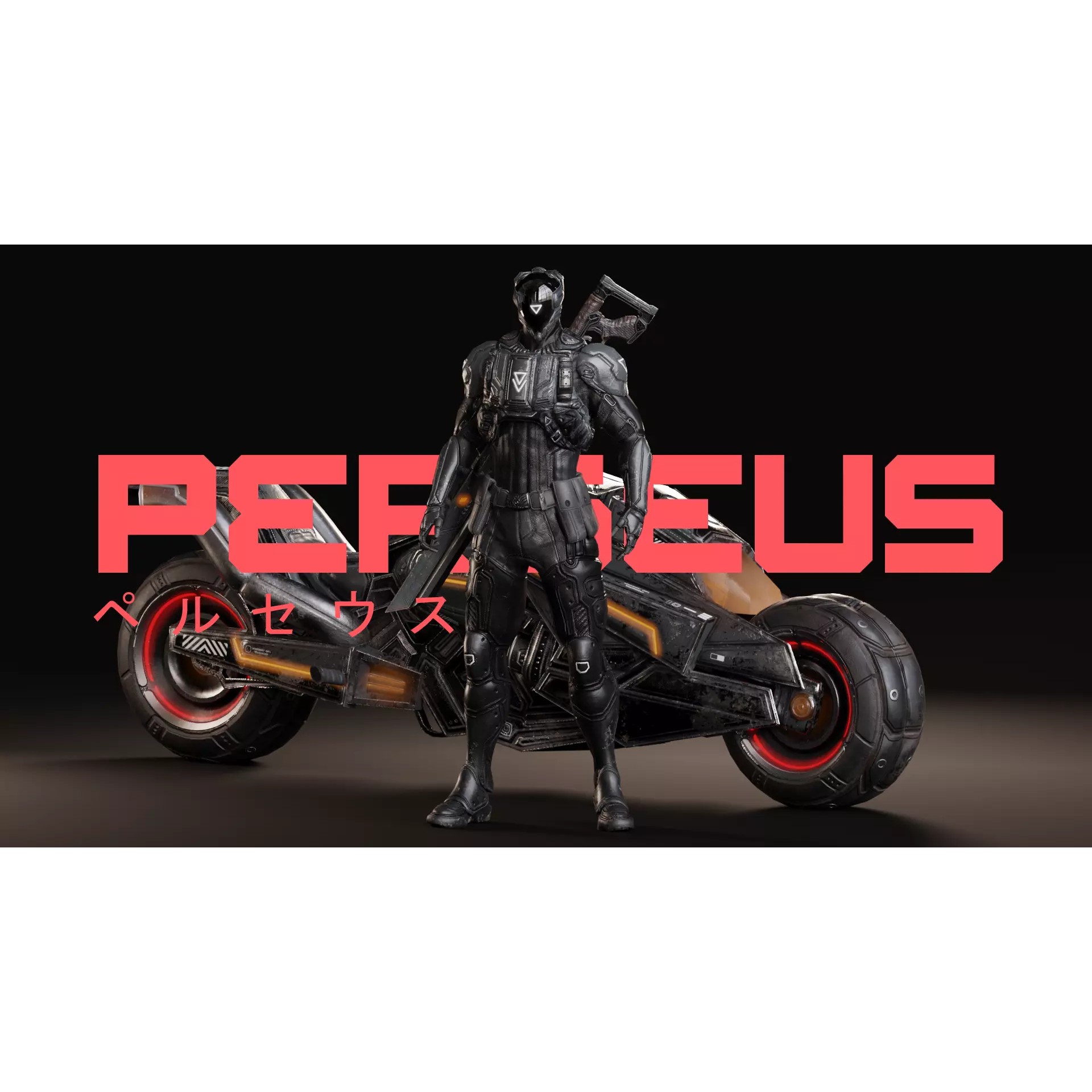 Cybernetic Soldier Perseus - Low-Poly Game-Ready 3D Model - View 2