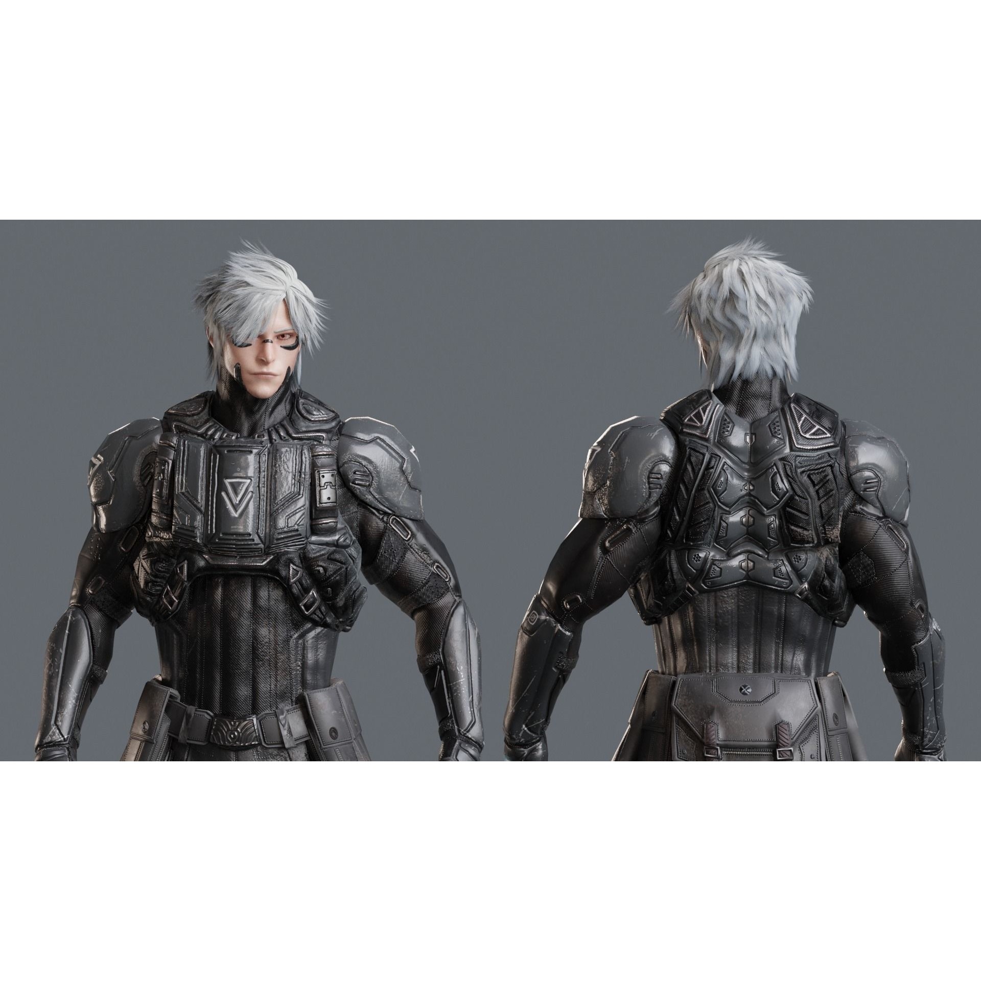 Cybernetic Soldier Perseus - Low-Poly Game-Ready 3D Model - View 24