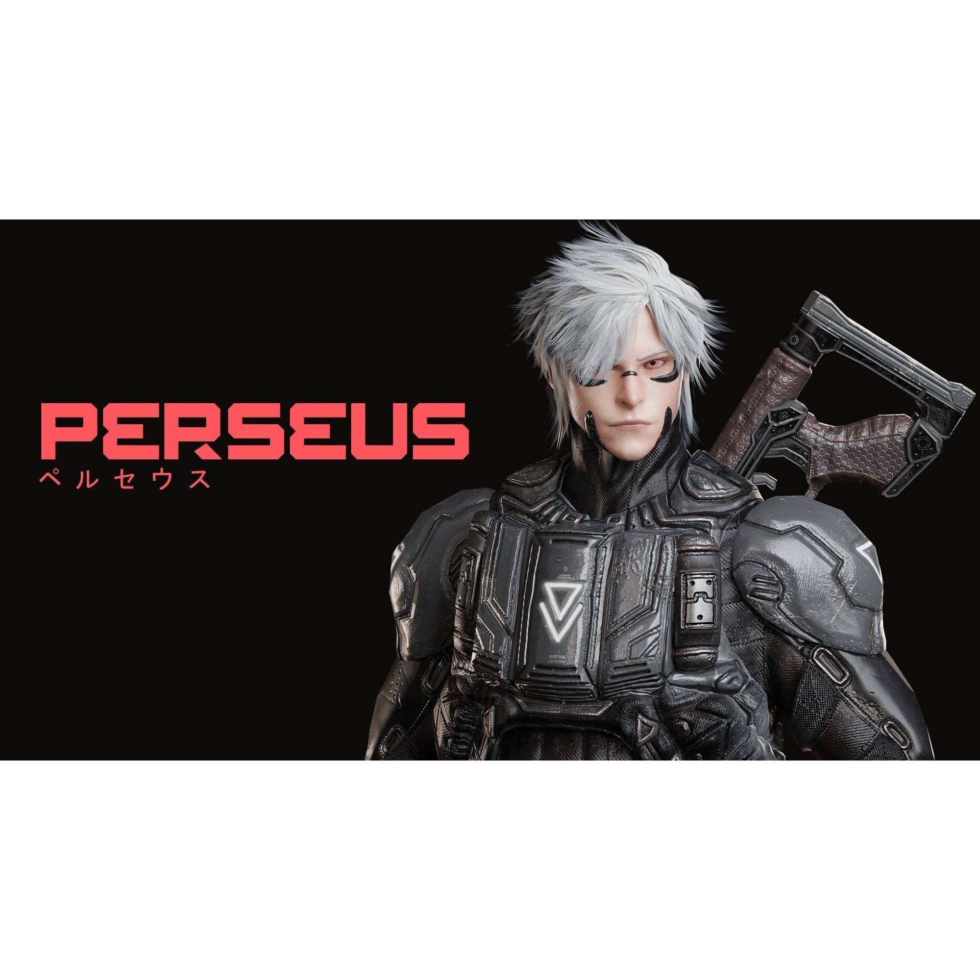 Cybernetic Soldier Perseus - Low-Poly Game-Ready 3D Model - View 3