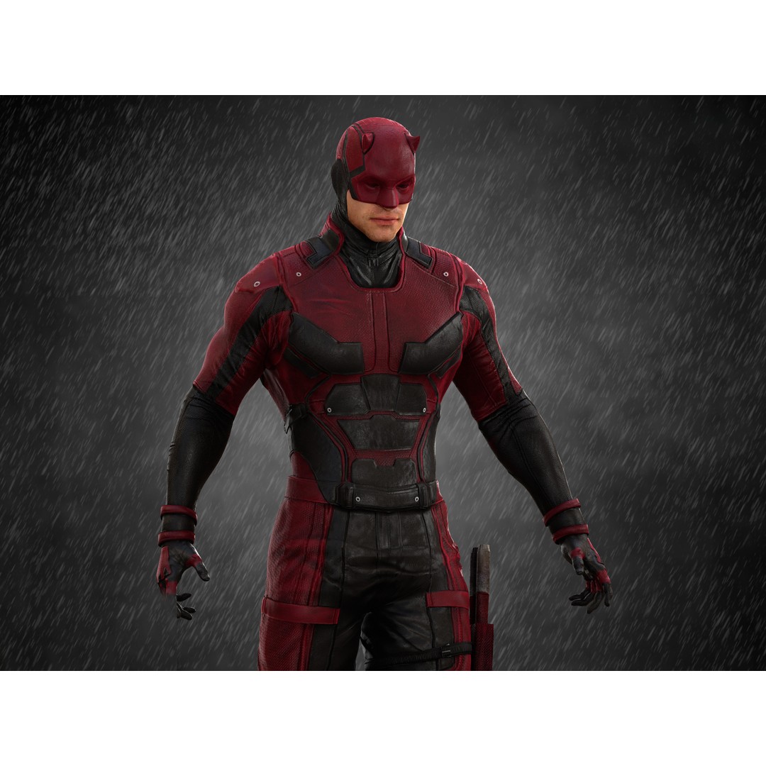 Daredevil 3D Model – Low Poly Character with Rigging, FBX, OBJ - View 10