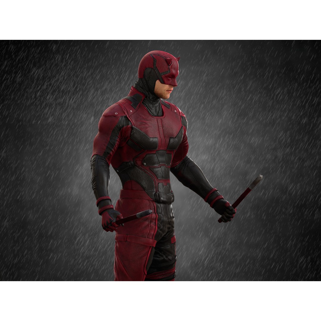 Daredevil 3D Model – Low Poly Character with Rigging, FBX, OBJ - View 11
