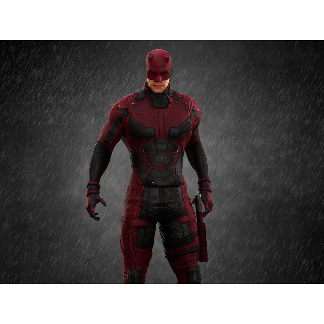 Daredevil 3D Model – Low Poly Character with Rigging, FBX, OBJ - View 4