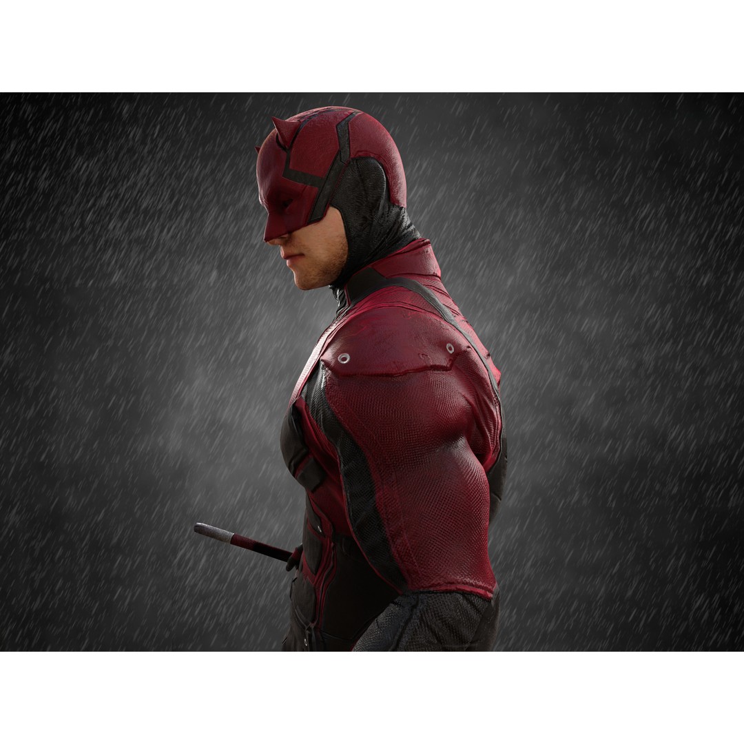Daredevil 3D Model – Low Poly Character with Rigging, FBX, OBJ - View 5