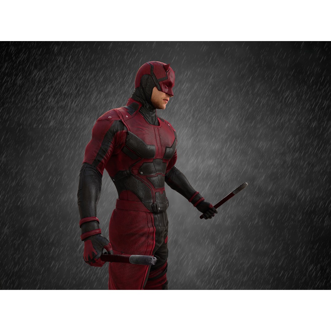 Daredevil 3D Model – Low Poly Character with Rigging, FBX, OBJ - View 6
