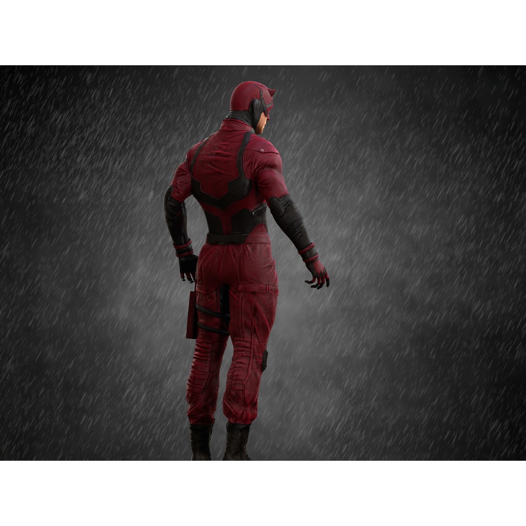 Daredevil 3D Model – Low Poly Character with Rigging, FBX, OBJ - View 8