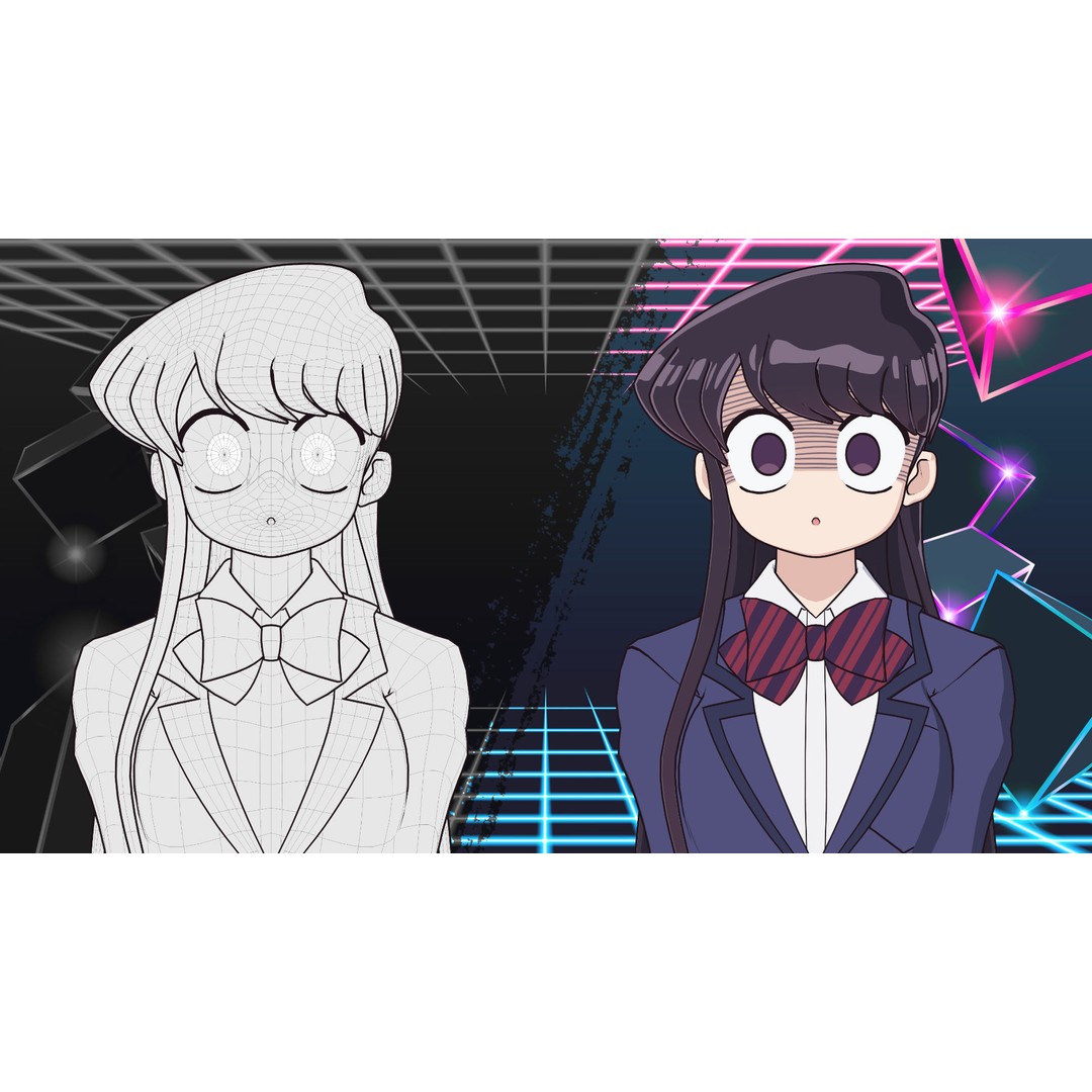 Komi Shouko 3D Model – Low Poly Character Rigged for Blender