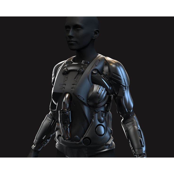Female Sci-Fi Suits 3D Model – Low Poly KitBash with UVs, FBX, OBJ - View 12