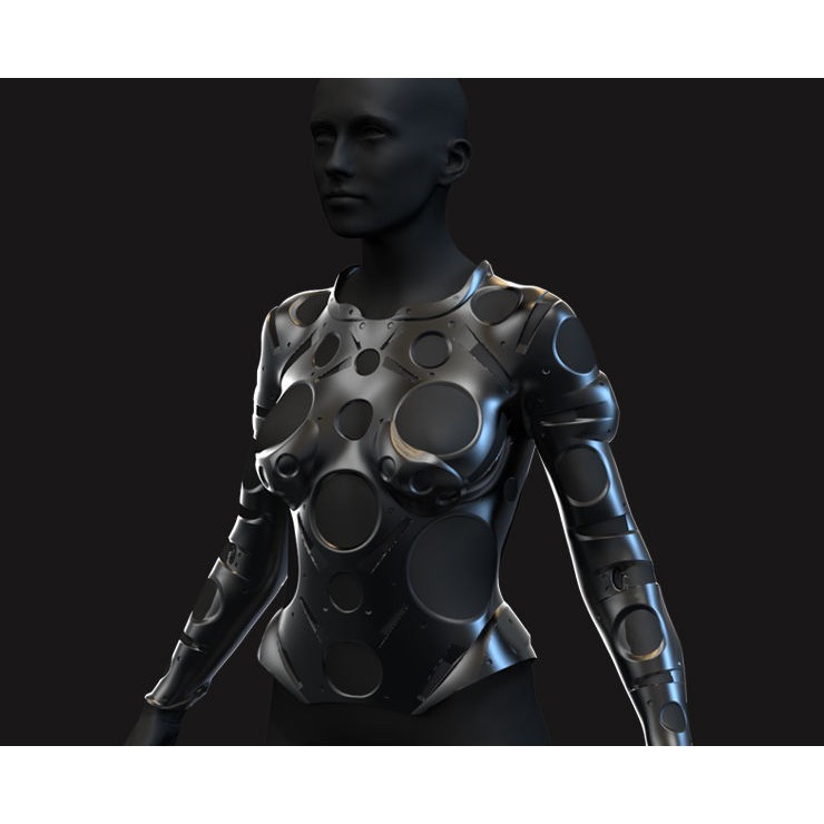 Female Sci-Fi Suits 3D Model – Low Poly KitBash with UVs, FBX, OBJ - View 13