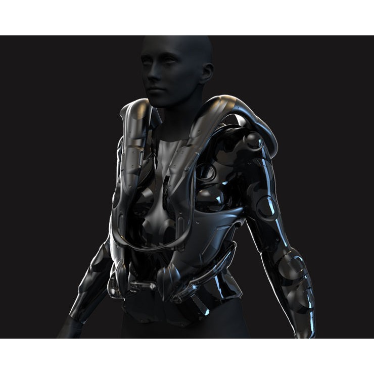 Female Sci-Fi Suits 3D Model – Low Poly KitBash with UVs, FBX, OBJ - View 15