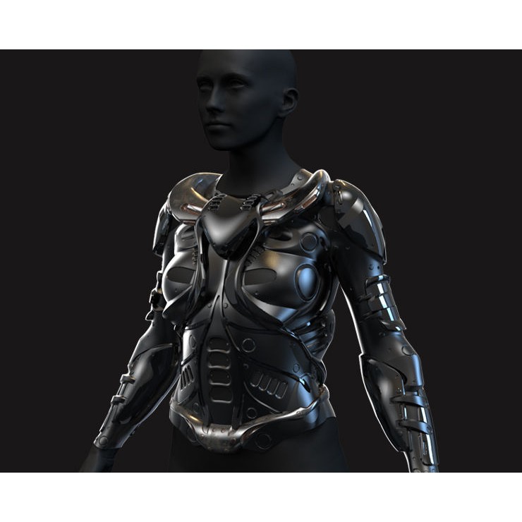 Female Sci-Fi Suits 3D Model – Low Poly KitBash with UVs, FBX, OBJ - View 17