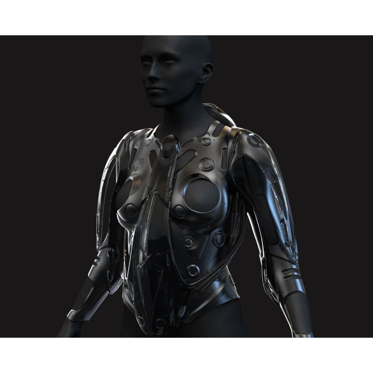Female Sci-Fi Suits 3D Model – Low Poly KitBash with UVs, FBX, OBJ - View 19