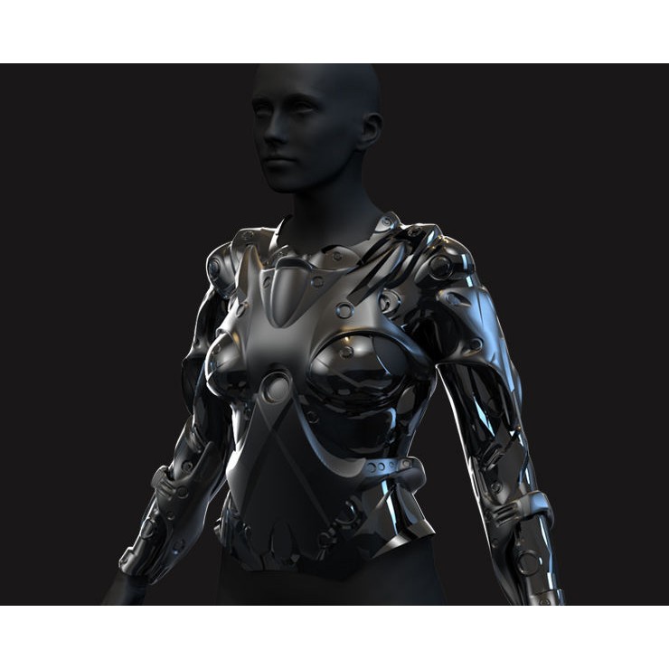Female Sci-Fi Suits 3D Model – Low Poly KitBash with UVs, FBX, OBJ - View 4