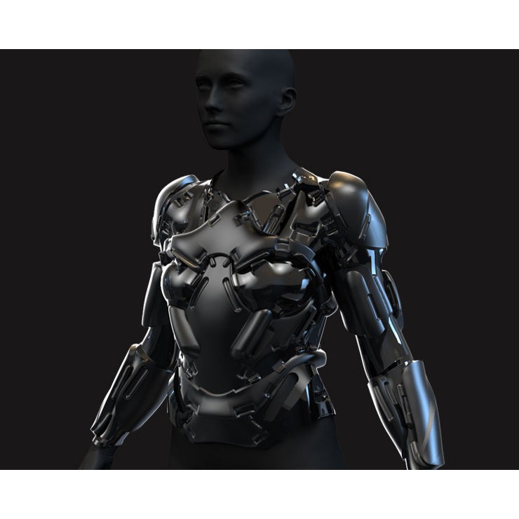Female Sci-Fi Suits 3D Model – Low Poly KitBash with UVs, FBX, OBJ - View 7