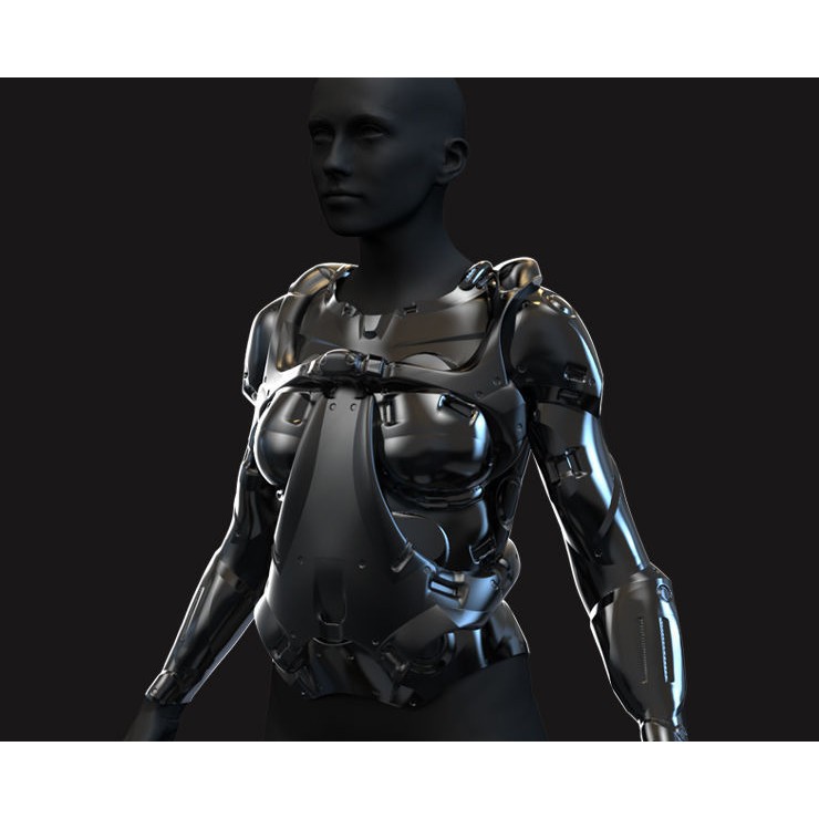 Female Sci-Fi Suits 3D Model – Low Poly KitBash with UVs, FBX, OBJ - View 8