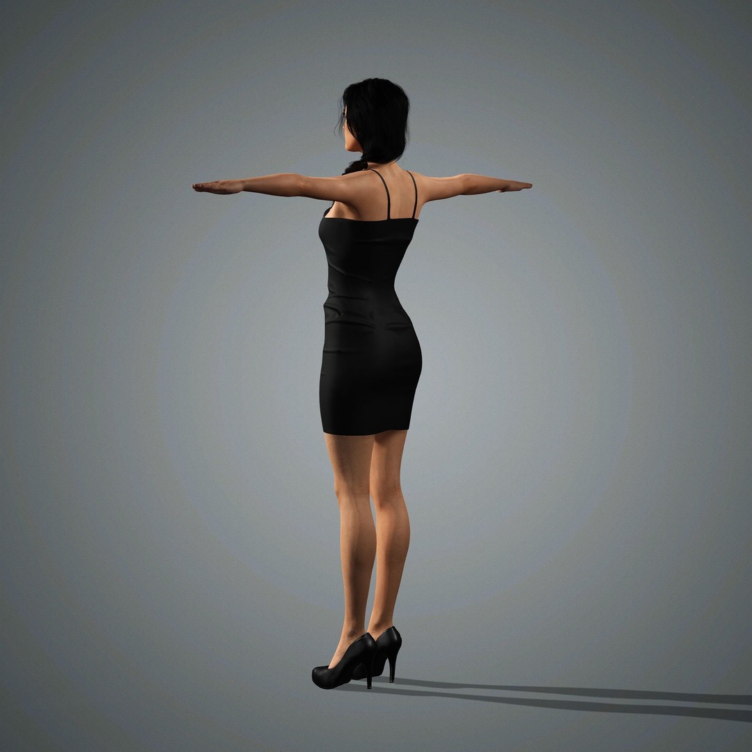 Jennifer Connelly 3D Model – Low Poly Rigged Character, FBX, OBJ - View 13