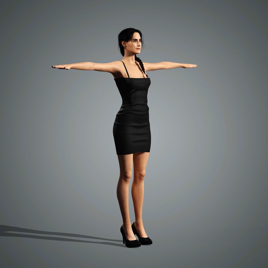 Jennifer Connelly 3D Model – Low Poly Rigged Character, FBX, OBJ - View 15