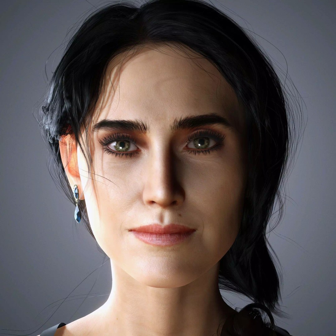 Jennifer Connelly 3D Model – Low Poly Rigged Character, FBX, OBJ - View 2