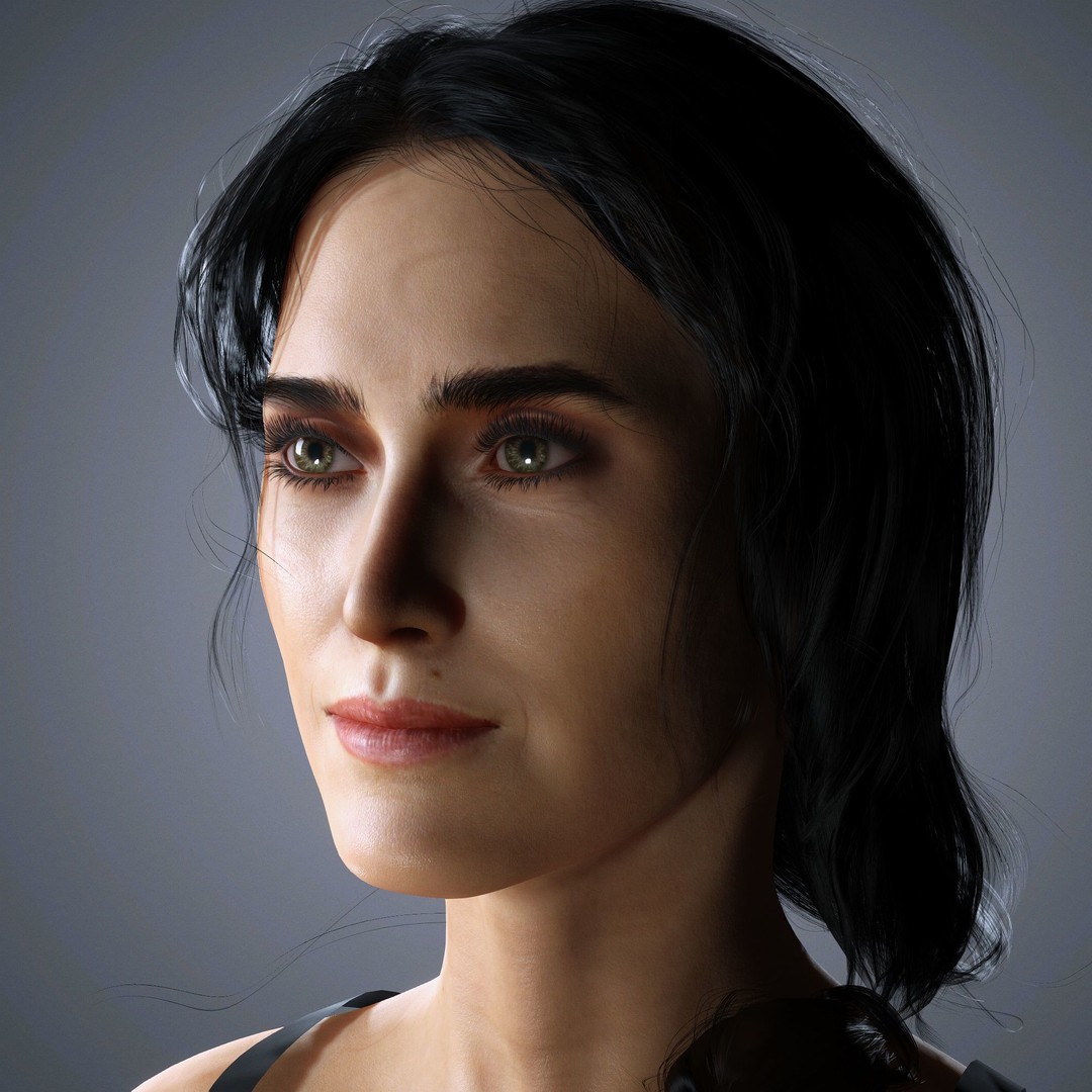 Jennifer Connelly 3D Model – Low Poly Rigged Character, FBX, OBJ - View 3