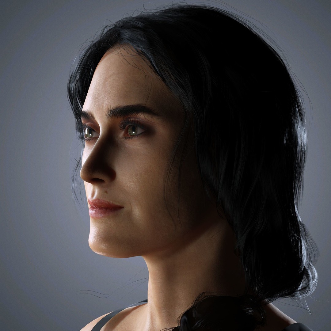 Jennifer Connelly 3D Model – Low Poly Rigged Character, FBX, OBJ - View 4