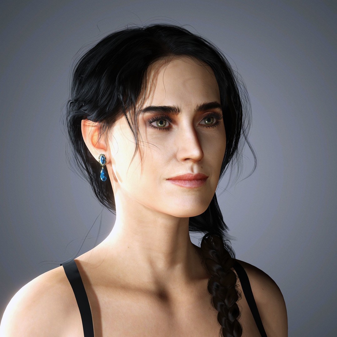 Jennifer Connelly 3D Model – Low Poly Rigged Character, FBX, OBJ - View 6