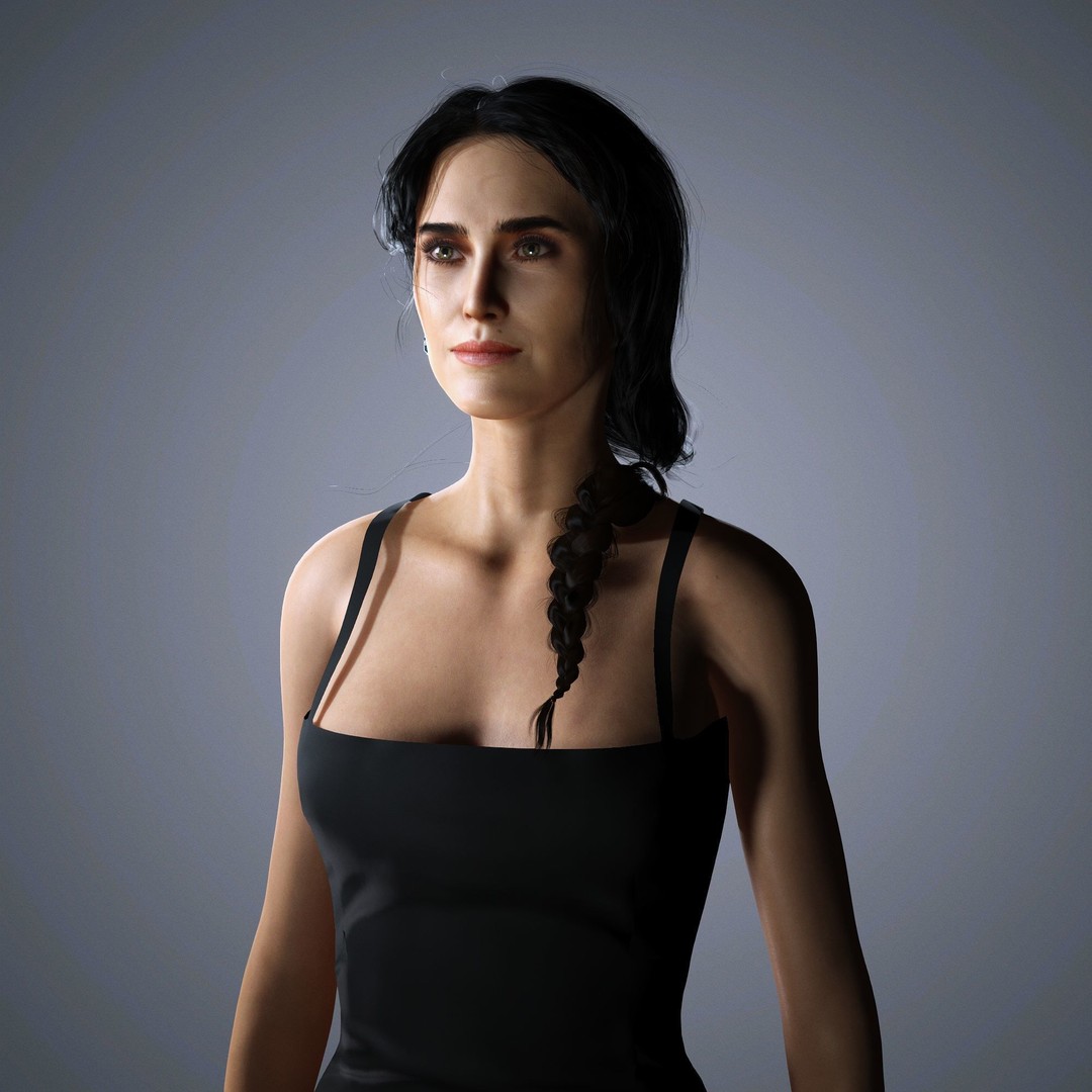 Jennifer Connelly 3D Model – Low Poly Rigged Character, FBX, OBJ - View 7