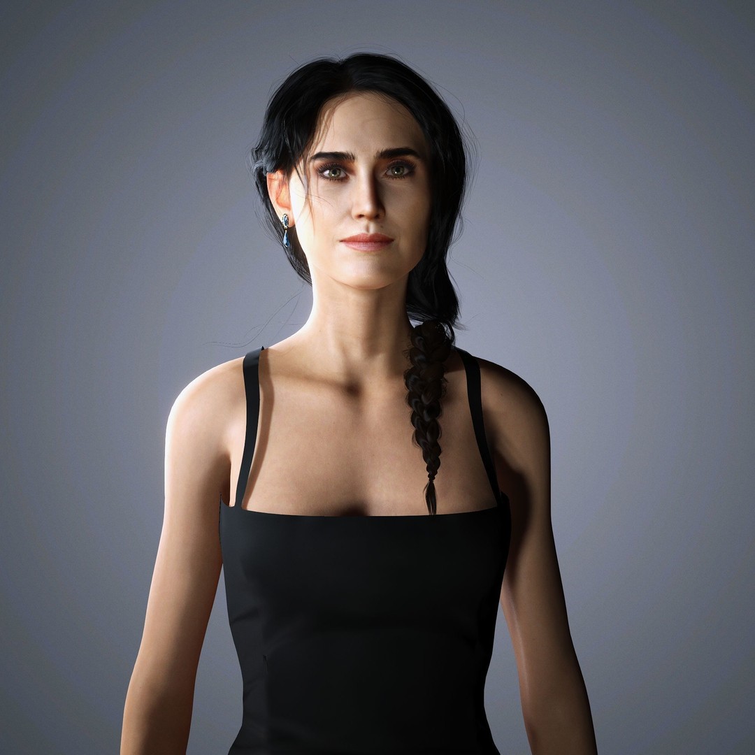 Jennifer Connelly 3D Model – Low Poly Rigged Character, FBX, OBJ - View 8