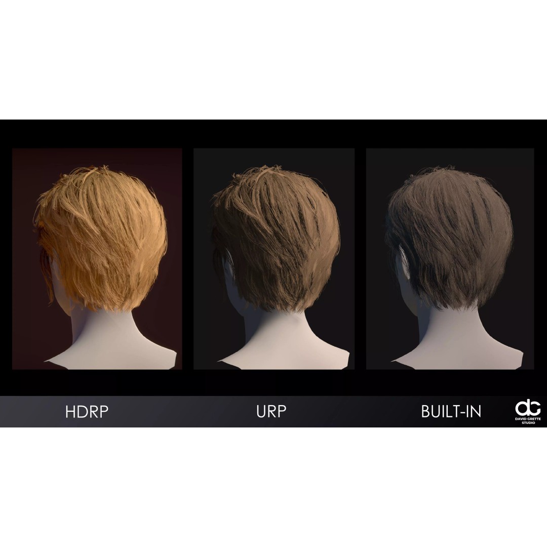 Realistic Female Hairstyles 3D Model – Low Poly Game-Ready Pack, FBX