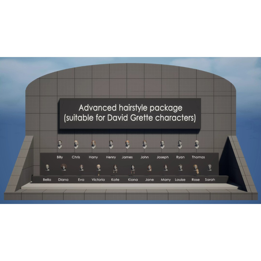 Realistic Female Hairstyles 3D Model – Low Poly Game-Ready Pack, FBX - View 13