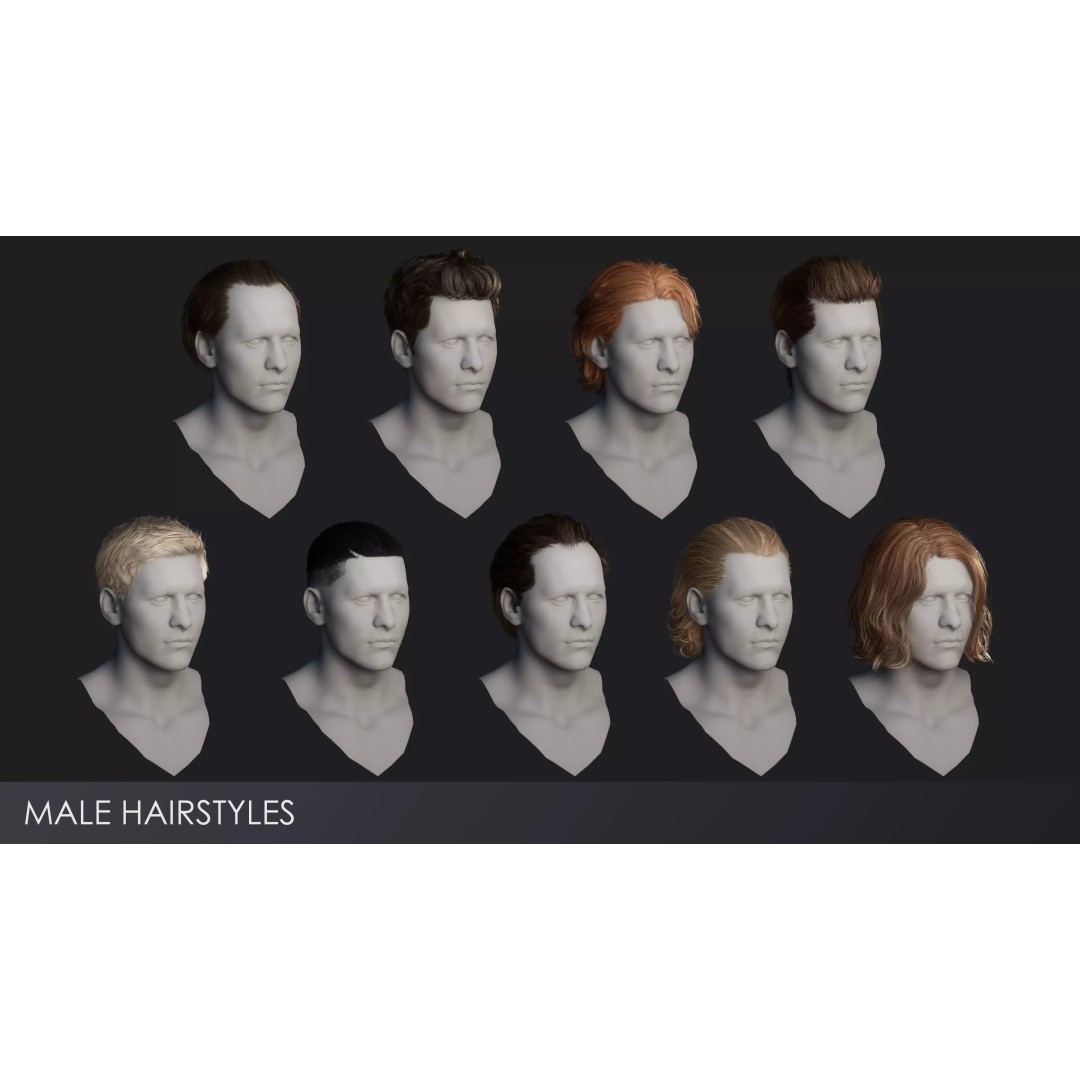 Realistic Female Hairstyles 3D Model – Low Poly Game-Ready Pack, FBX - View 18