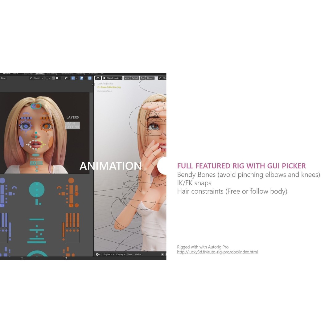 Anya 3D Model – Stylized Character with Rigging and Textures - View 5