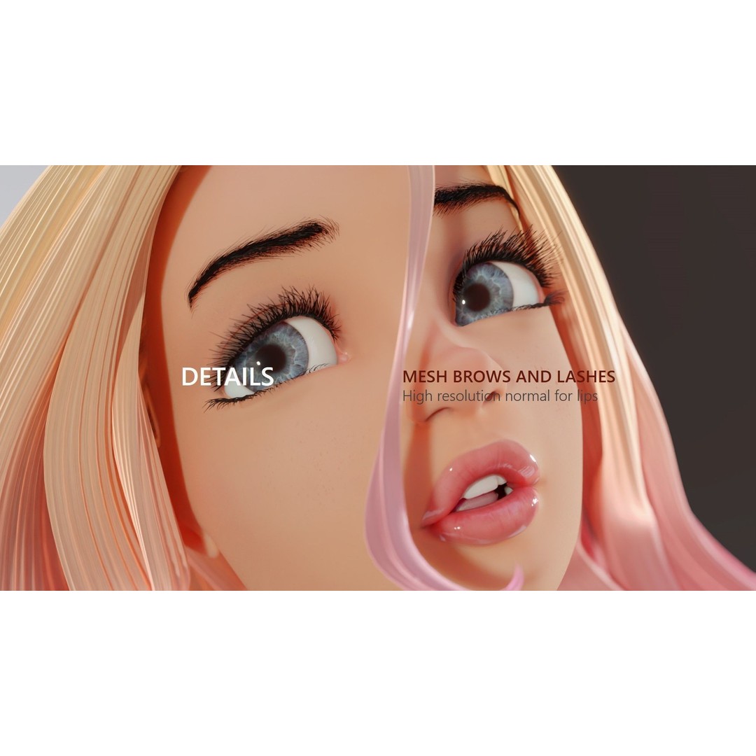 Anya 3D Model – Stylized Character with Rigging and Textures - View 9