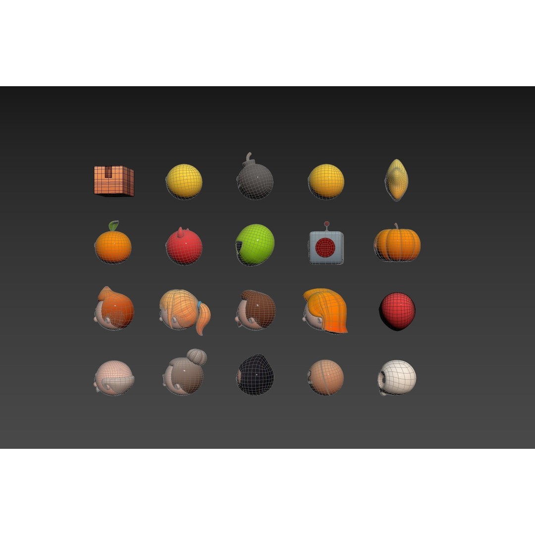 Cartoon Head Pack 3D Model – Unique Character Designs, FBX, OBJ - View 15