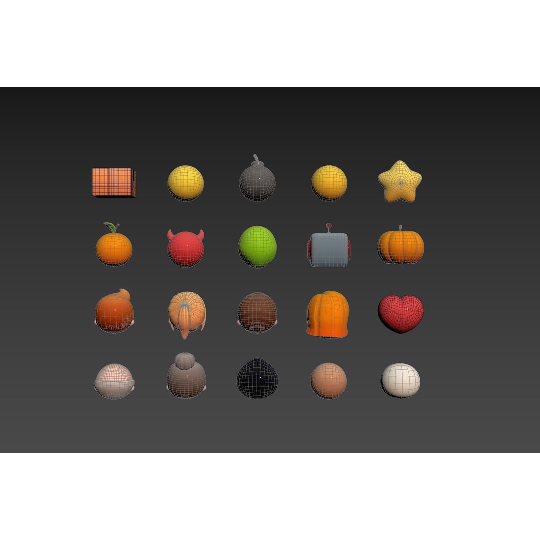 Cartoon Head Pack 3D Model – Unique Character Designs, FBX, OBJ - View 16