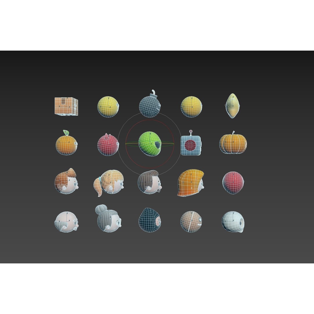 Cartoon Head Pack 3D Model – Unique Character Designs, FBX, OBJ - View 17