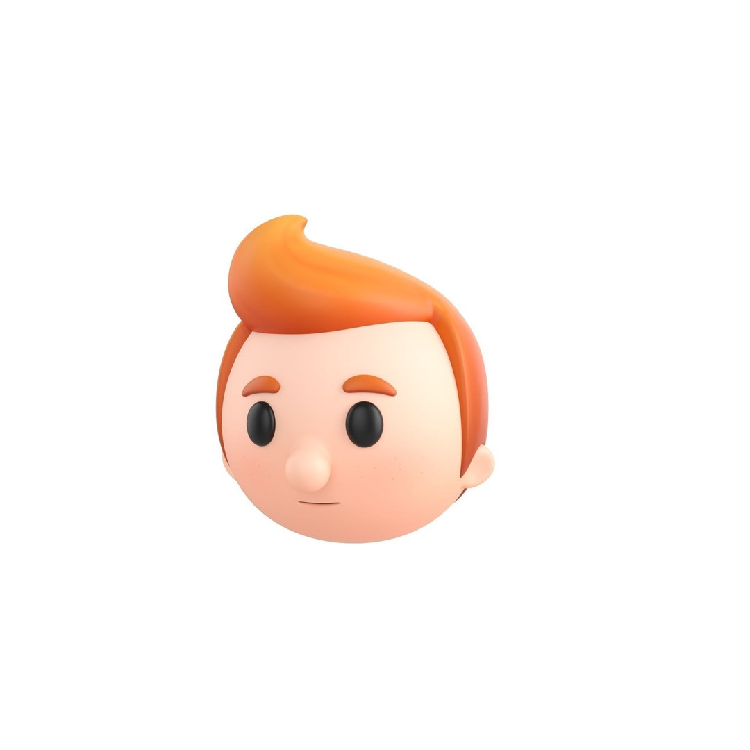 Cartoon Head Pack 3D Model – Unique Character Designs, FBX, OBJ - View 24