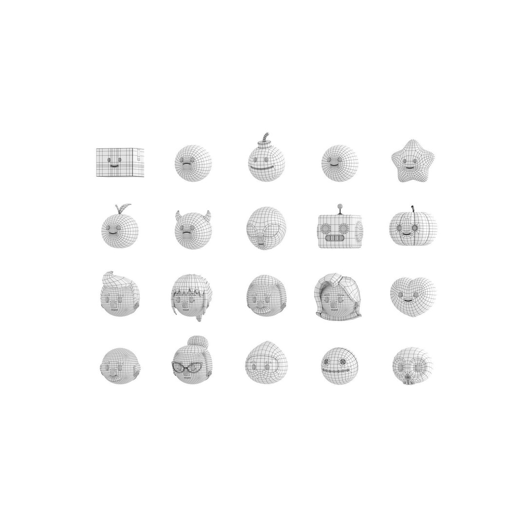 Cartoon Head Pack 3D Model – Unique Character Designs, FBX, OBJ - View 41