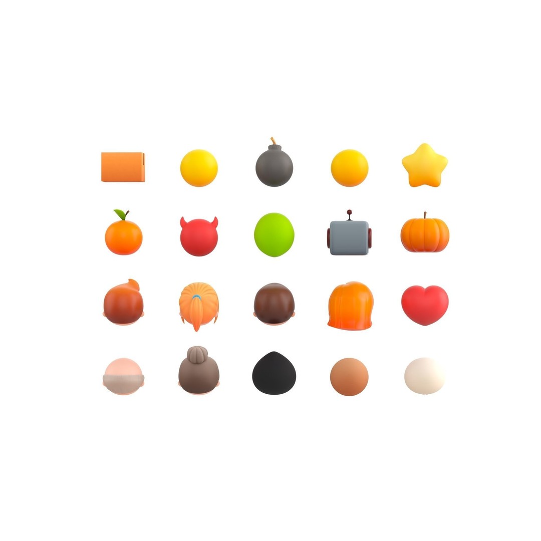 Cartoon Head Pack 3D Model – Unique Character Designs, FBX, OBJ - View 6