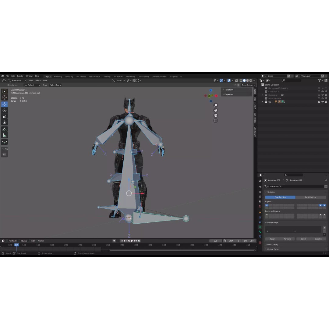 Howlman 3D Model – Low Poly Rigged Superhero Asset, FBX
