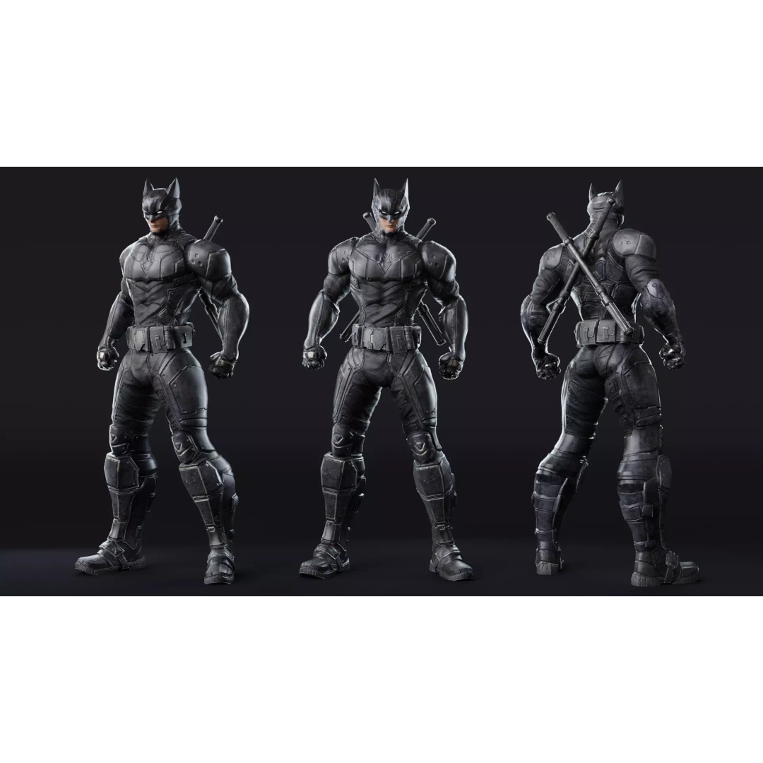 Howlman 3D Model – Low Poly Rigged Superhero Asset, FBX - View 11