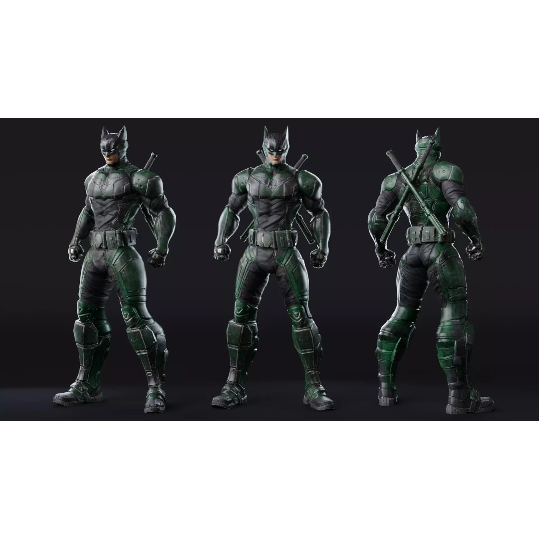Howlman 3D Model – Low Poly Rigged Superhero Asset, FBX - View 12