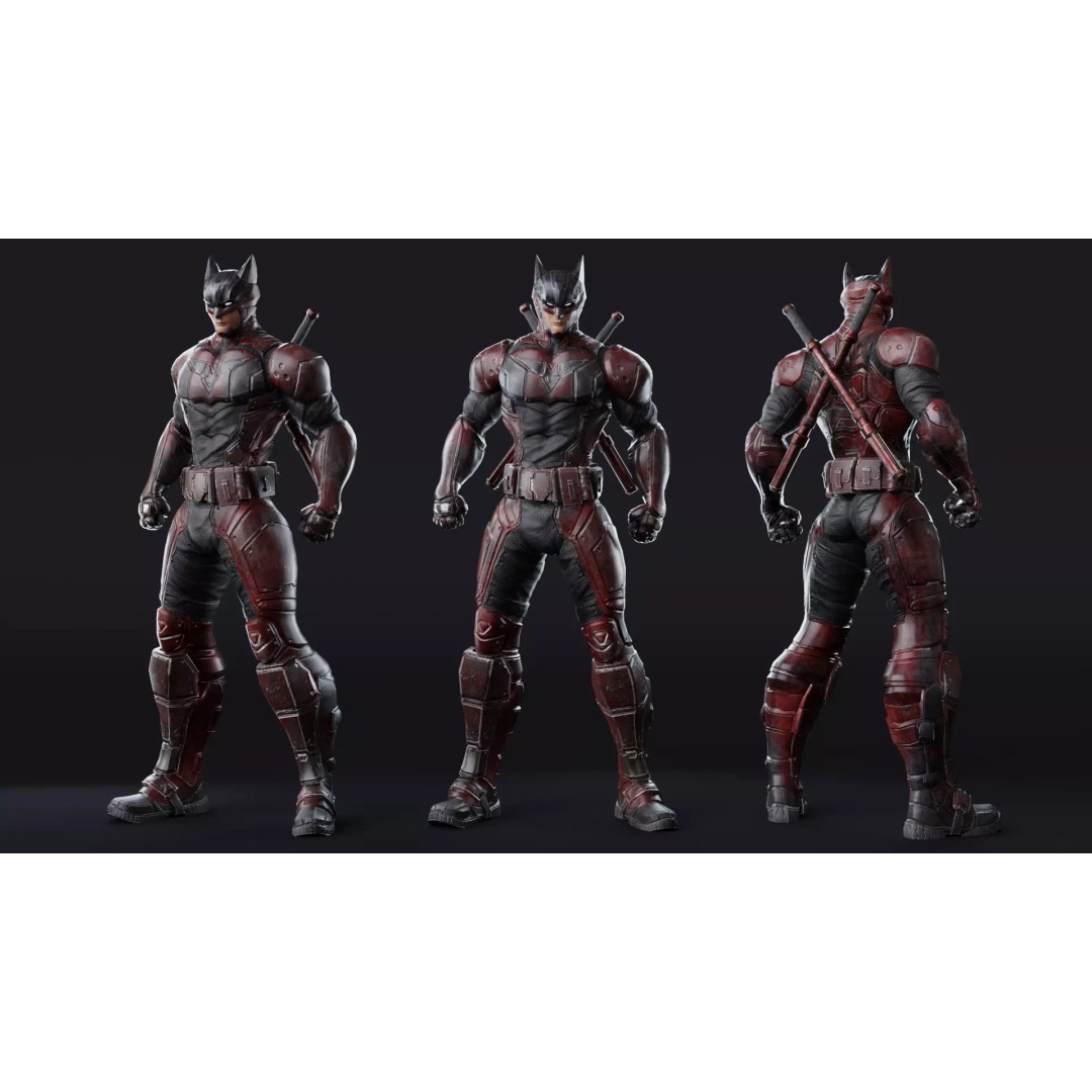 Howlman 3D Model – Low Poly Rigged Superhero Asset, FBX - View 13