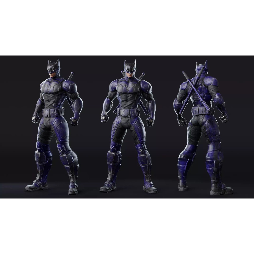 Howlman 3D Model – Low Poly Rigged Superhero Asset, FBX - View 14