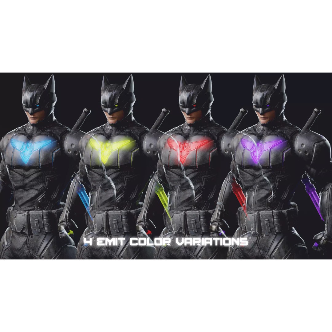 Howlman 3D Model – Low Poly Rigged Superhero Asset, FBX - View 16