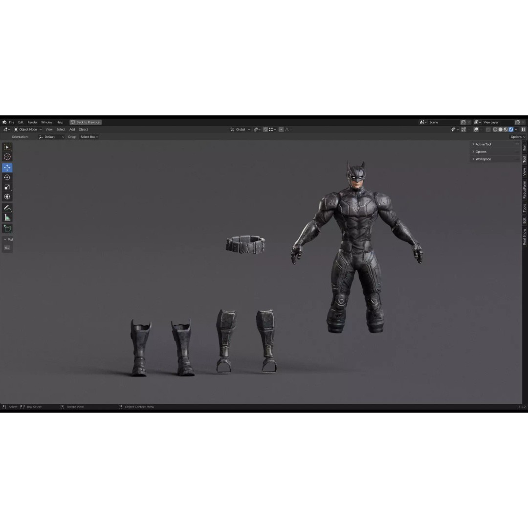 Howlman 3D Model – Low Poly Rigged Superhero Asset, FBX - View 23
