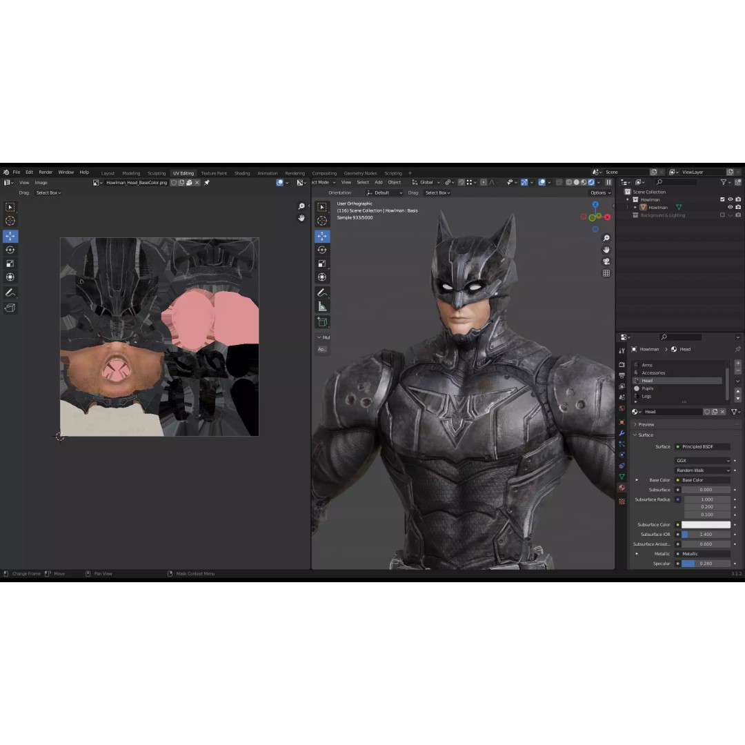 Howlman 3D Model – Low Poly Rigged Superhero Asset, FBX - View 26