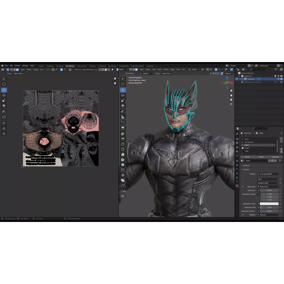 Howlman 3D Model – Low Poly Rigged Superhero Asset, FBX - View 27