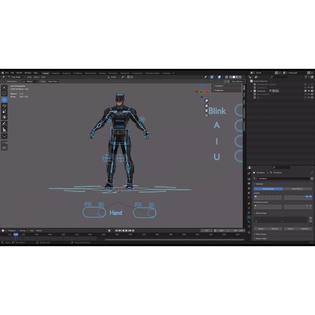 Howlman 3D Model – Low Poly Rigged Superhero Asset, FBX - View 28