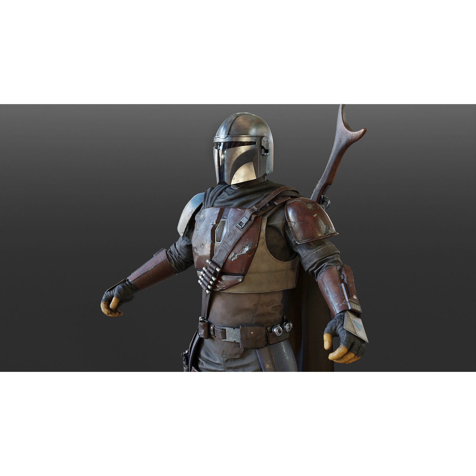 Mandalorian Armor - Low-Poly Game-Ready 3D Model - View 10