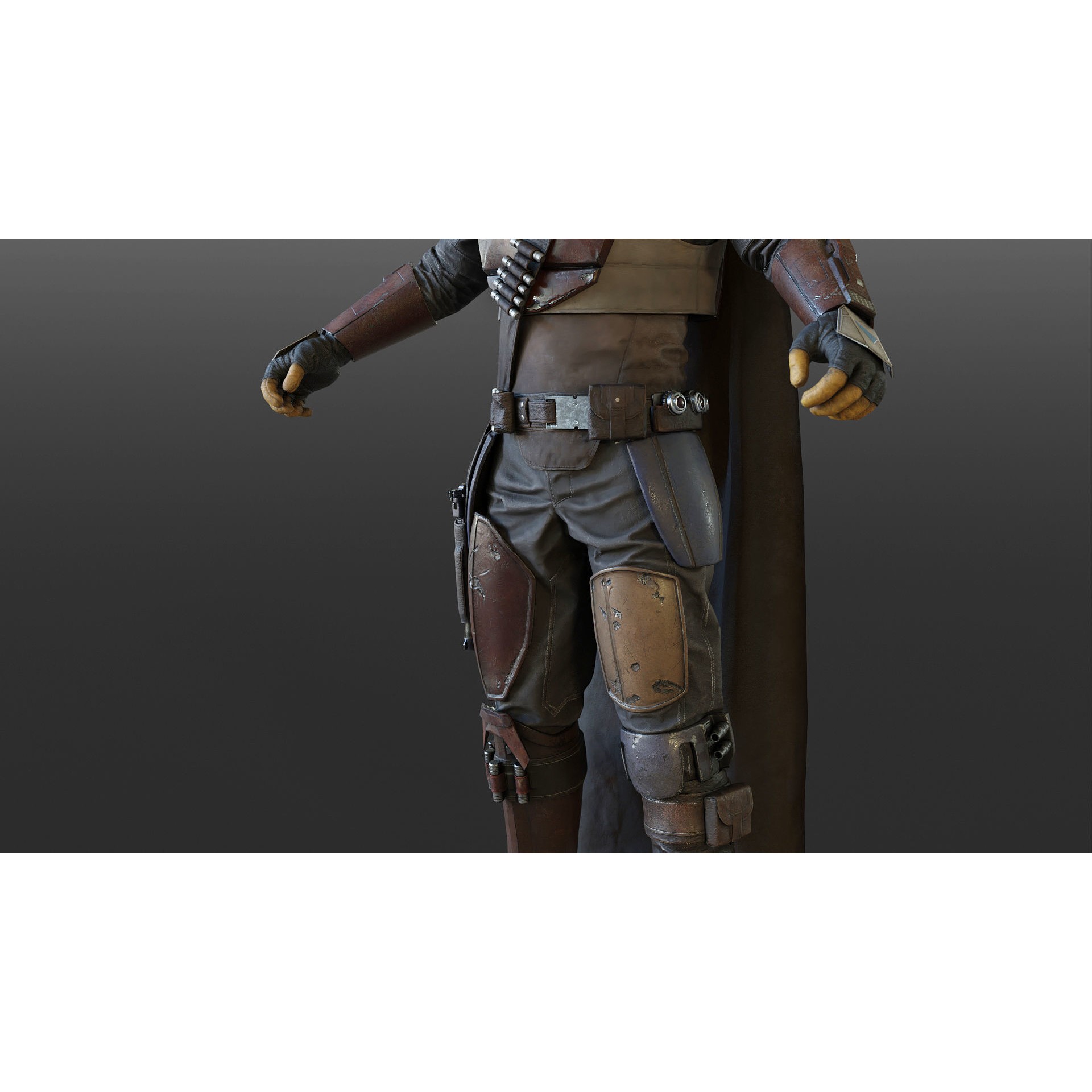 Mandalorian Armor - Low-Poly Game-Ready 3D Model - View 11